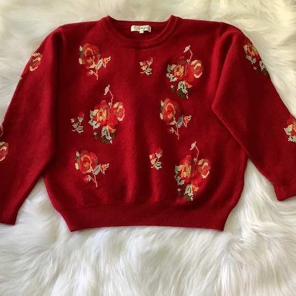 100%Wool Embroidered Crew Neck Sweater - Picture 8 of 12